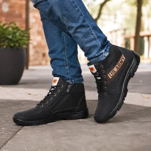 عکس نیم بوت مردانه برند چکاوک مدل البرز (مشکی)
