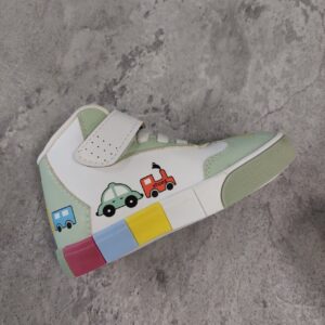نیم بوت مدل ماشین (رنگ سفید سبز)